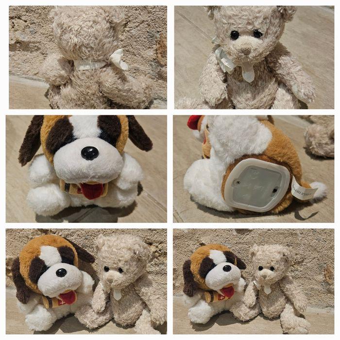 Lot peluches Saint Bernard et ourson - photo numéro 1