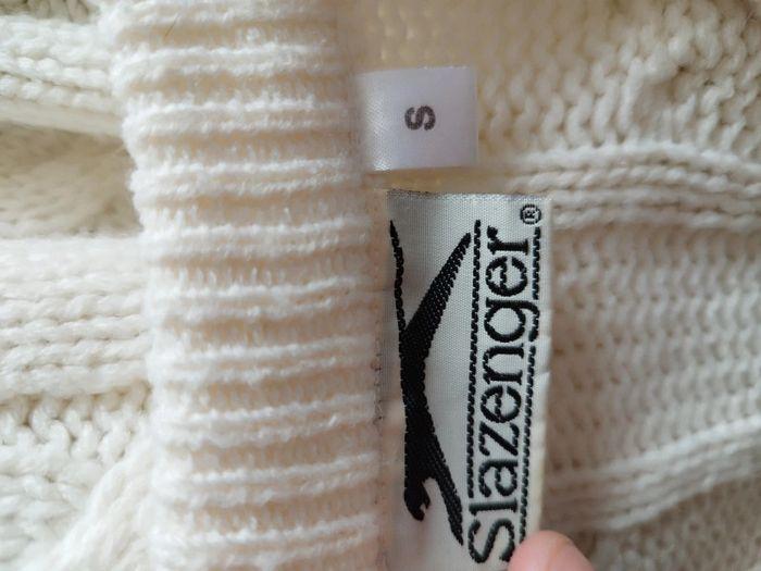 Pull maille torsadée slazenger vintage blanc - photo numéro 8