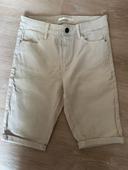 Short longueur genou beige femme