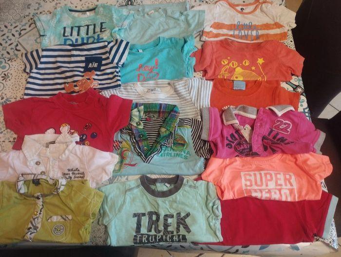 Lot de 16 t-shirt manches courtes 12 mois tbe - photo numéro 2