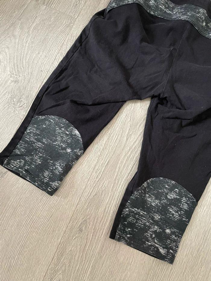 Corsaire pantacourt legging de sport noir à motifs blanc taille haute élastique domyos taille 38 - photo numéro 5