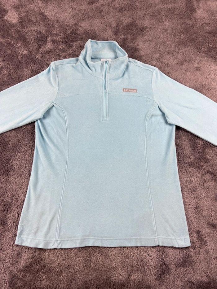 👕 Pull sweat de sport moleton fin Femme demi zip Columbia Lake Aloha Bleu ciel Taille L 👕 - photo numéro 6