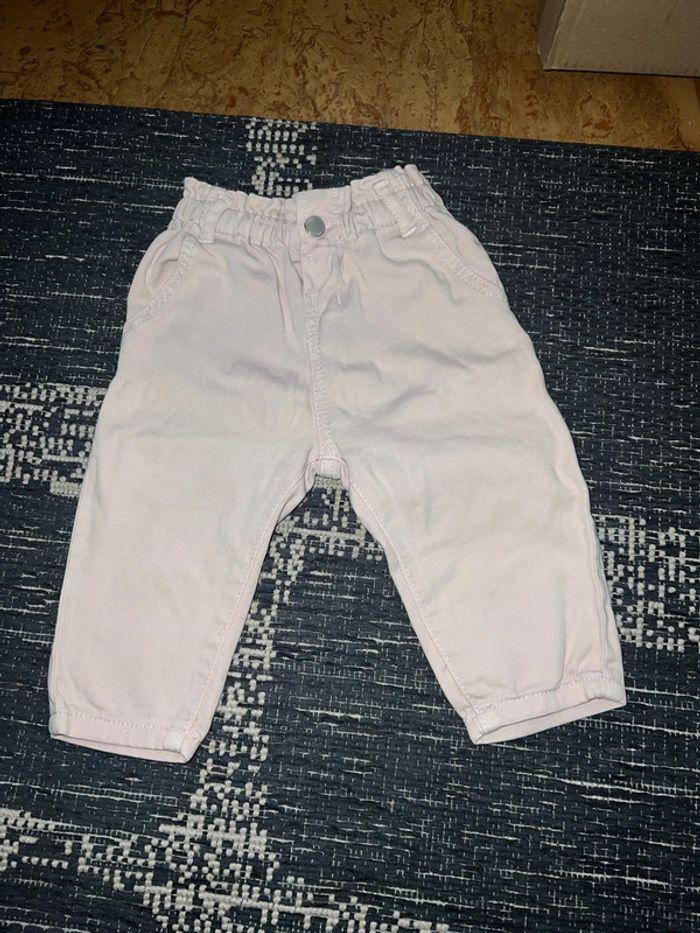 Pantalon Zara rose pale bébé fille 3-6m - photo numéro 1