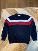 Pull manches longues rayures blanc/rouges