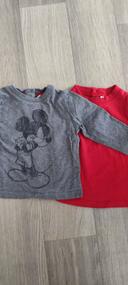 Lot t-shirts Disney Mickey 6 mois ML