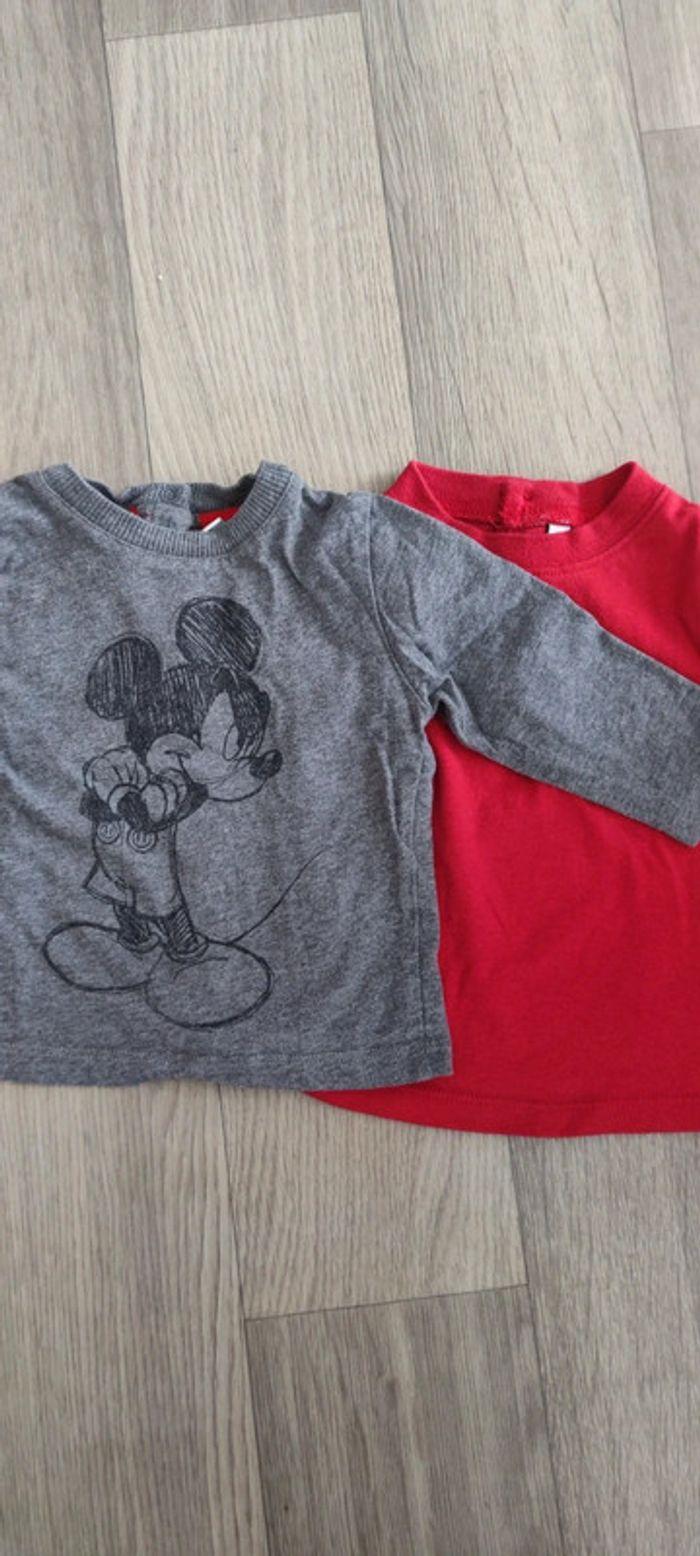 Lot t-shirts Disney Mickey 6 mois ML - photo numéro 1