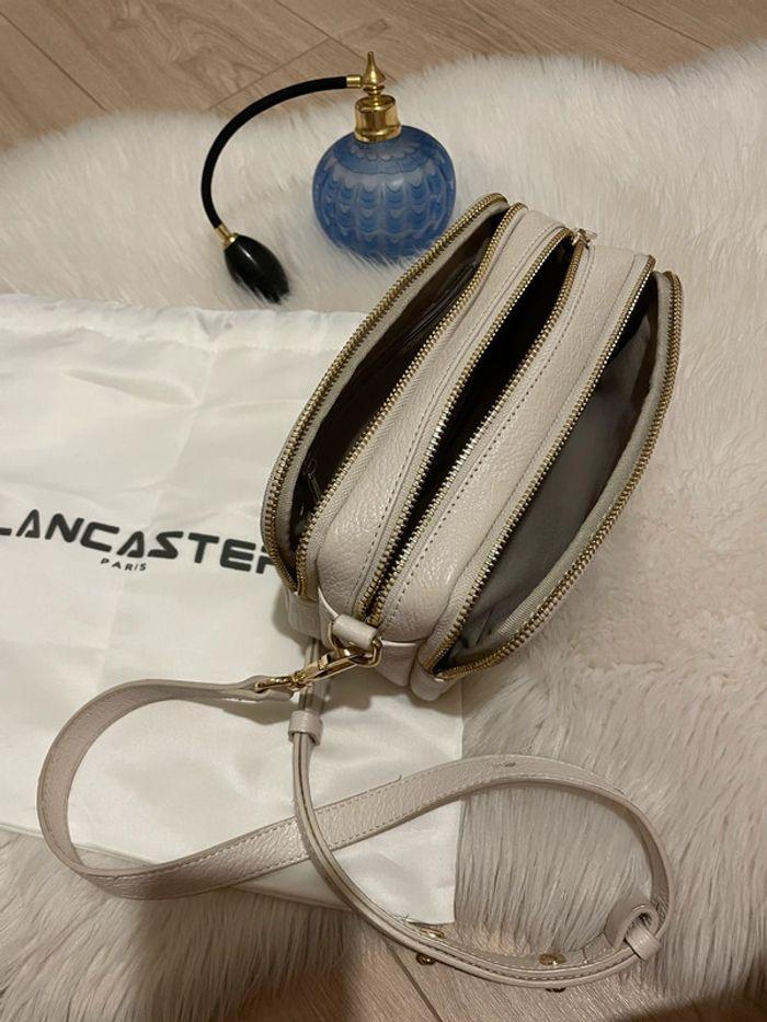 Sac Lancaster trotteur Dune cuir blanc cassé crème bandoulière cross body - photo numéro 4