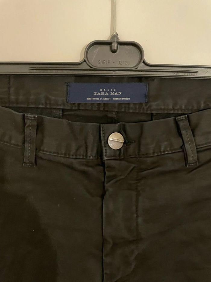 Pantalon noir style chino taille haute coupe slim Zara man taille 40 - photo numéro 4