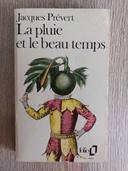 Livre "La pluie et le beau temps" Jacques Prévert Folio vintage