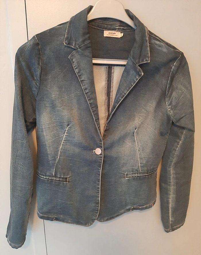 Veste en jean DDP bleu taille S - photo numéro 1