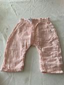 Pantalon bébé fille 6 mois en gaze de coton