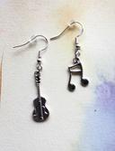 boucles or neuves cr arg 925 guitare et notes