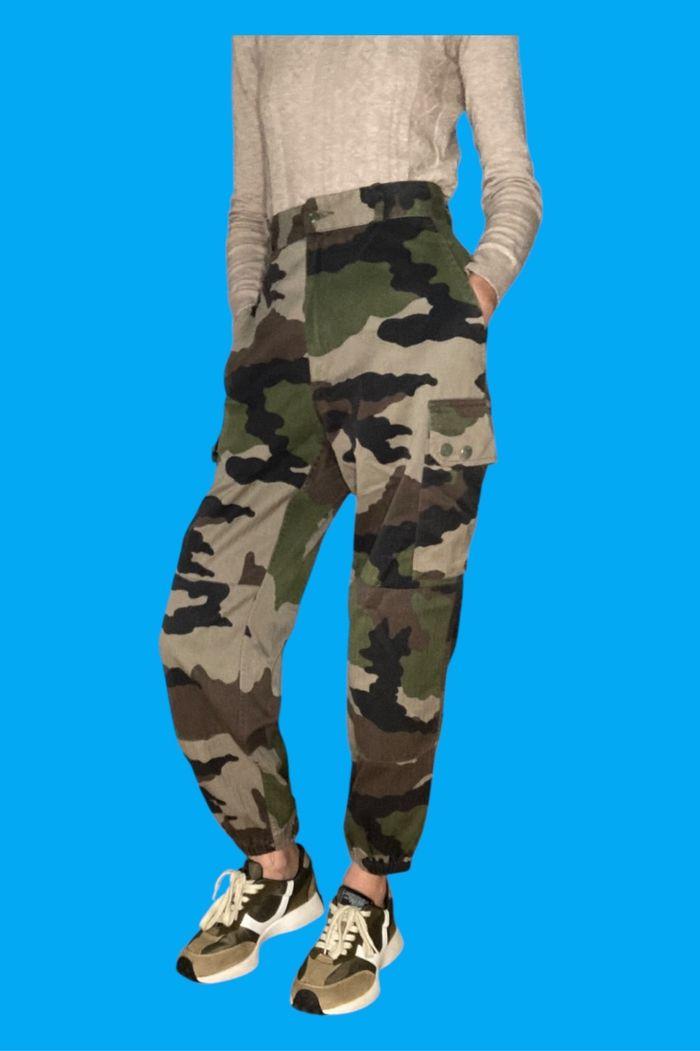 Pantalon militaire cargo femme avec élastique taille M/38 en bon état - photo numéro 2