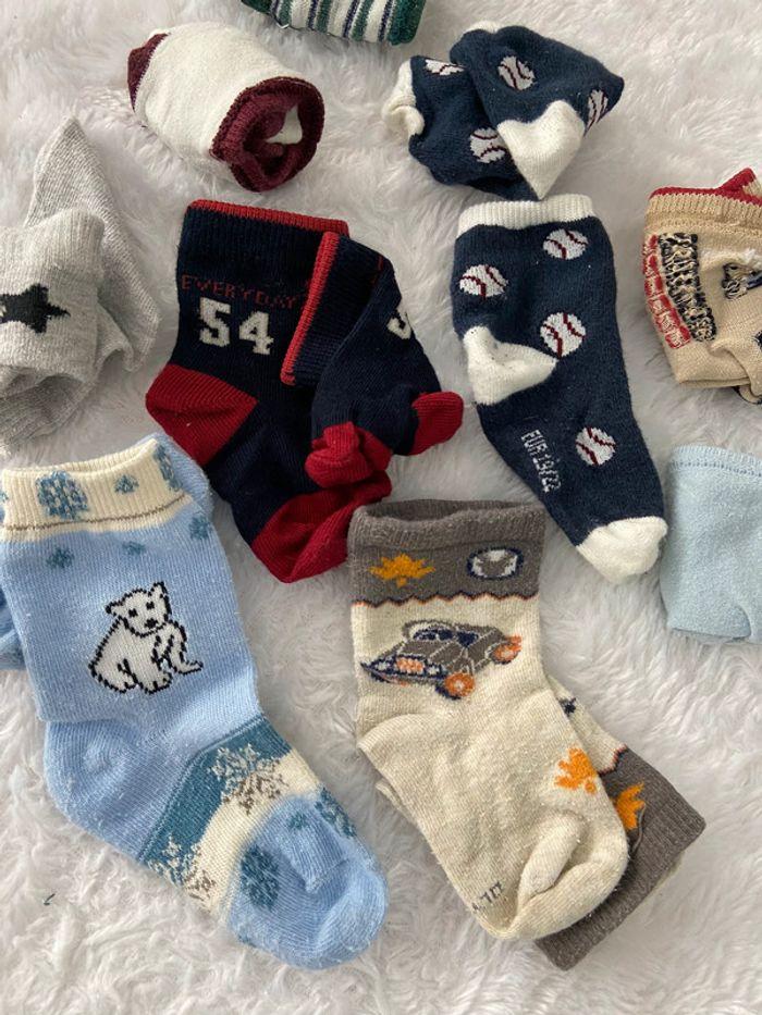 Lot de 9 paires de chaussettes soquettes du 18 au 22 garcon impeccable - photo numéro 2