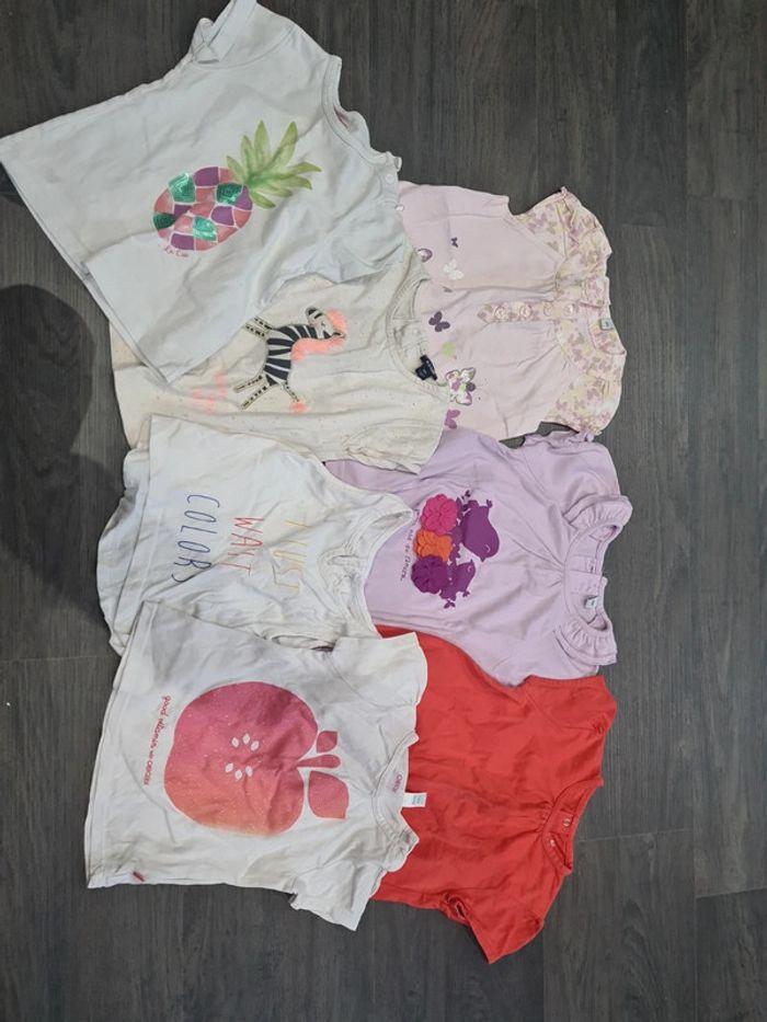 Lot 7 t-shirts manche courte 18 mois - photo numéro 1