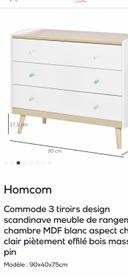 Commode enfant HOMCOM - neuve jamais utilisée - 3 tiroirs