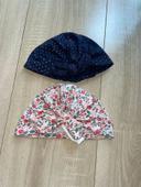 Lot de deux bonnets été fille 6-9 mois et 9-12 mois