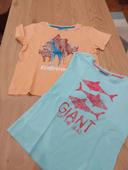 Lot de 2 T-shirt animaux