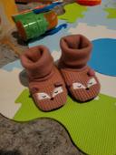 Chaussons renard fille tricot