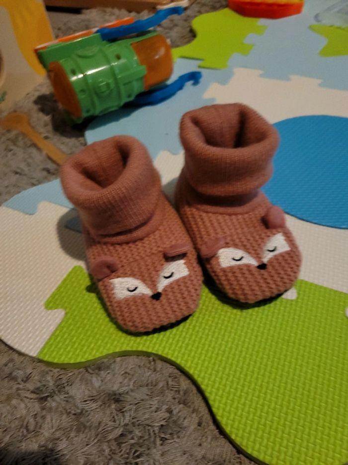 Chaussons renard fille tricot - photo numéro 1