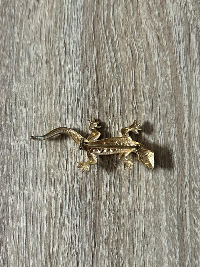 Broche/pin lézard couleur dorée, état neuf/new, jamais utilisé, Vintage - photo numéro 2