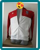 Gilet zippé Adidas rouge et blanc taille 13/14 ans