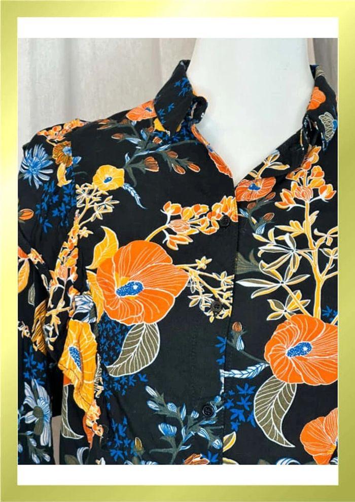 Chemise volantée Monki à motifs automnal taille 36 - photo numéro 6