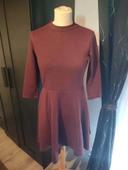 Robe pied de poule mauve bordeaux et noir taille 36