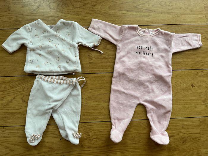 Lot de deux pyjamas, bébé, fille, naissance - photo numéro 1