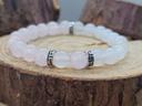 Bracelet agate blanche et quartz rose amour lithothérapie