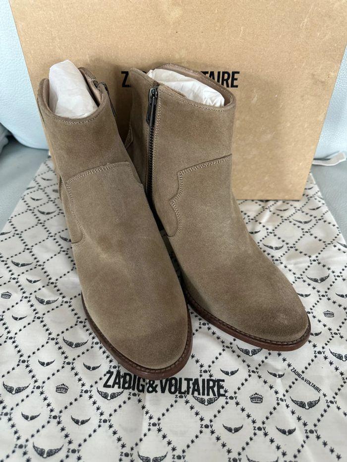 Boots / bottines daim beige  Zadig et Voltaire P:39 - photo numéro 2