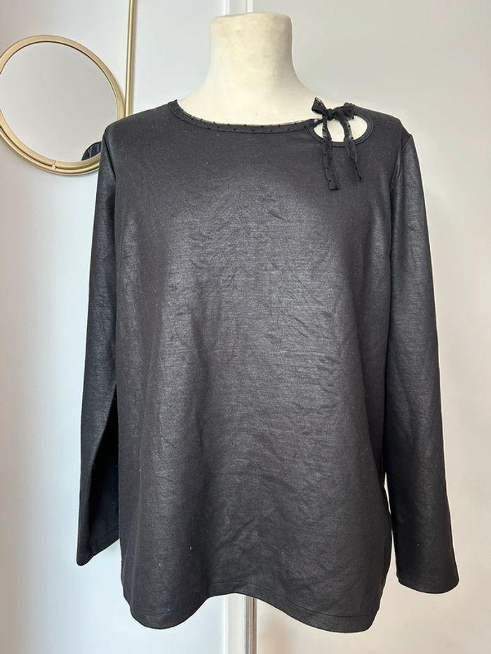 Blouse manches longues enduite noire Akela Key - photo numéro 2