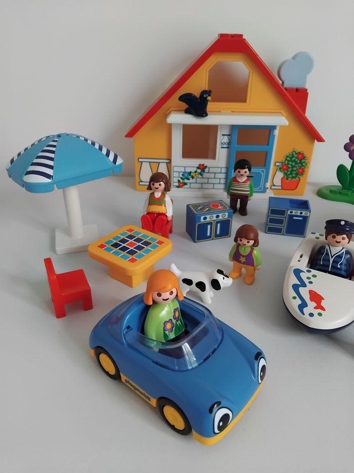 🏡 Playmobil 123 Maison de Vacances Piscine Voiture Bateau 9527 - photo numéro 2