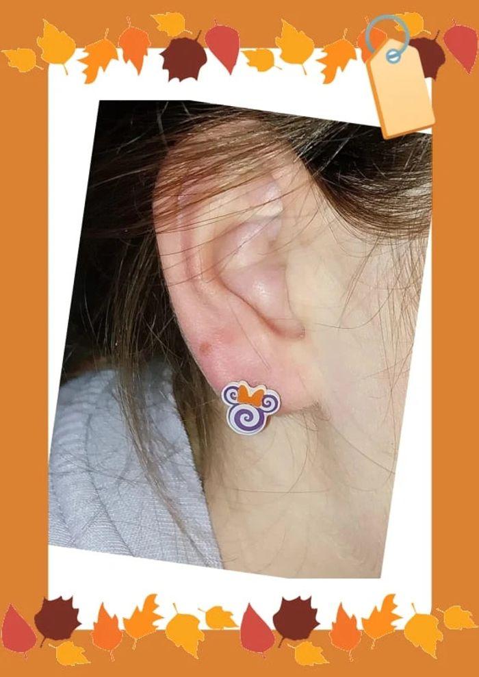 Paire de boucles d'oreilles 
Ears Minnie
Tourbillons
Halloween 
Disney - photo numéro 2