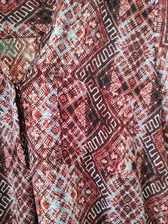 Blouse chemisier bordeaux à motif vintage - photo numéro 5