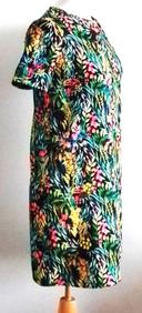 Robe courte style rétro, motifs tropicaux