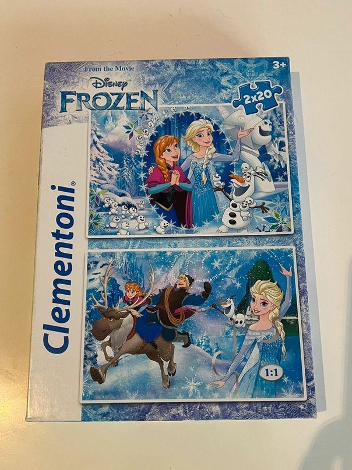 Puzzle Frozen la reine des neiges Disney 2x20 pièces complet en parfait état  3 ans et + - photo numéro 2