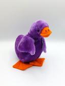 Peluche doudou canard violet orange blanc yeux durs 25 cm ancien ?