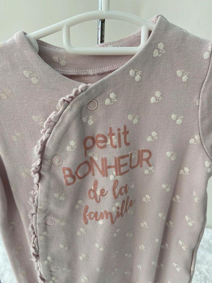 Pyjama grenouillere dors-bien rose coton Gemo 6 mois comme neuf - photo numéro 3