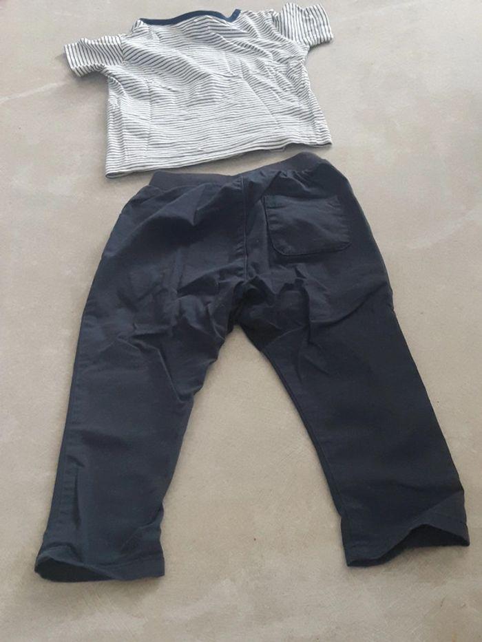 Pantalon chino et tee-shirt rayé t. 24mois - photo numéro 2