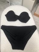 Maillot de bain, deux pièces noires camaïeu, taille 36