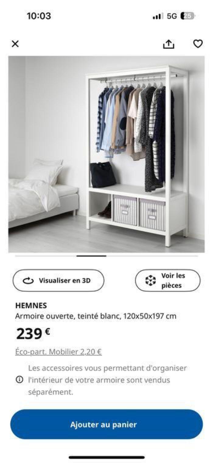 Ikea hemnes armoire ouverte - photo numéro 4