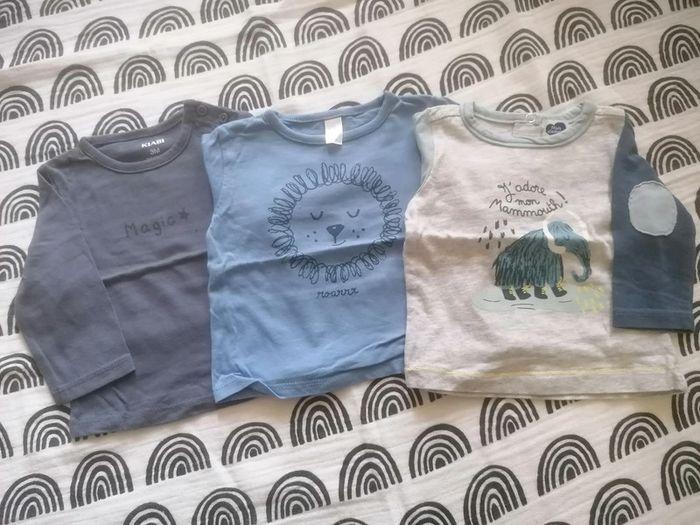 Lot de 3 T-shirts manches longues. 3 mois. - photo numéro 1