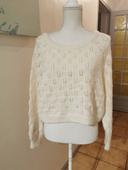 Pull oversize bershka taille M laine blanc cassé automne hiver