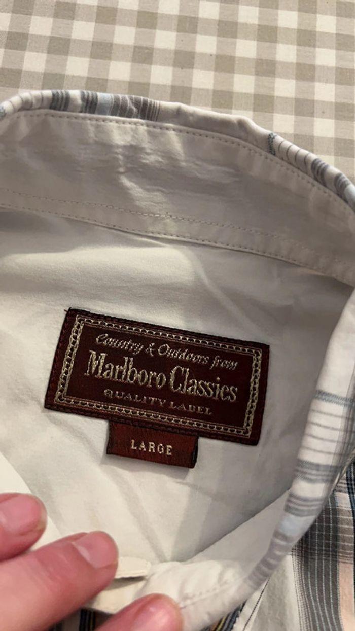 Chemise à carreaux Marlboro Classics (gris), L - photo numéro 5