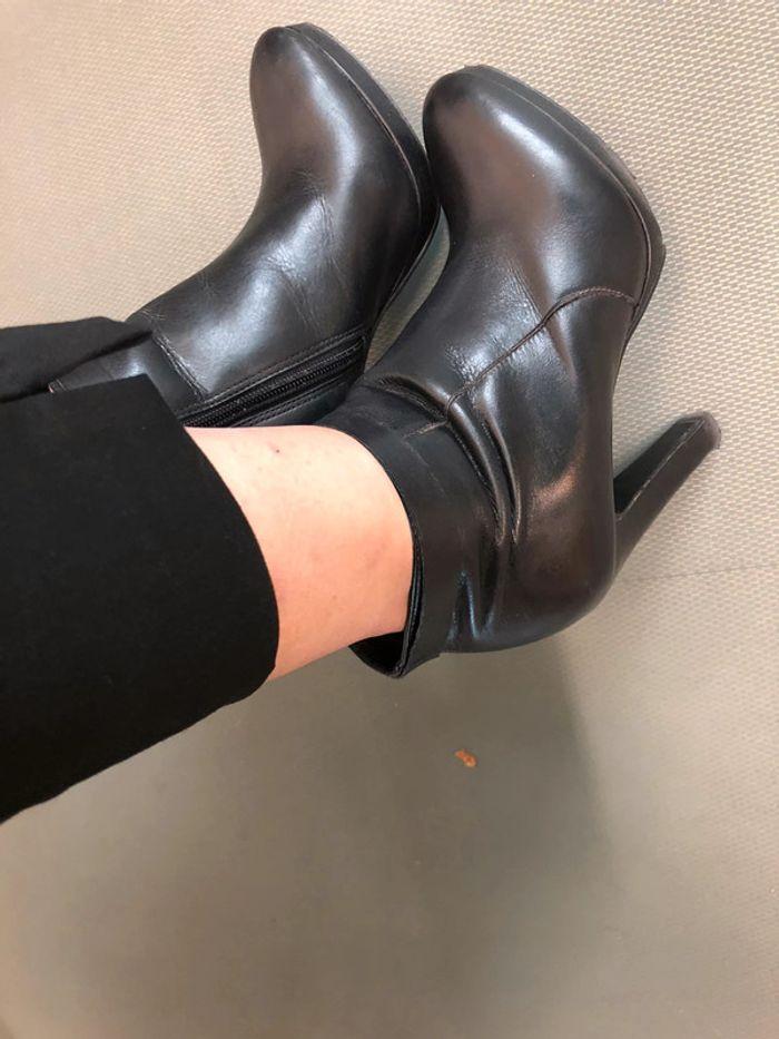 Bottines cuir noir t37 san marina - photo numéro 4