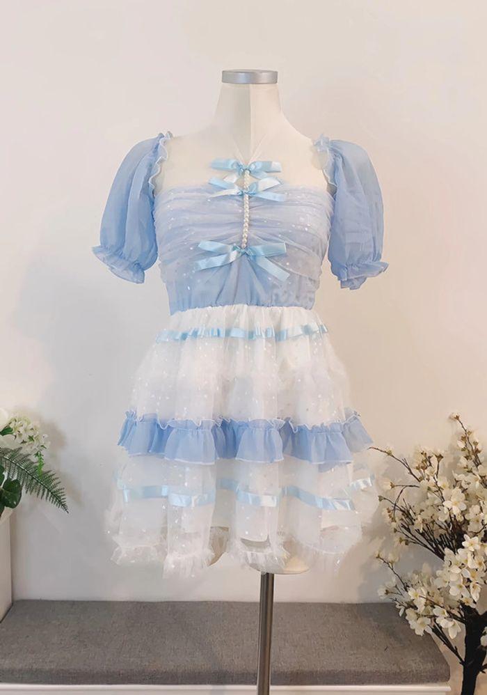 Dress Robe Blue Lolita Cute Kawaii Princess Barbie Lolita - photo numéro 2