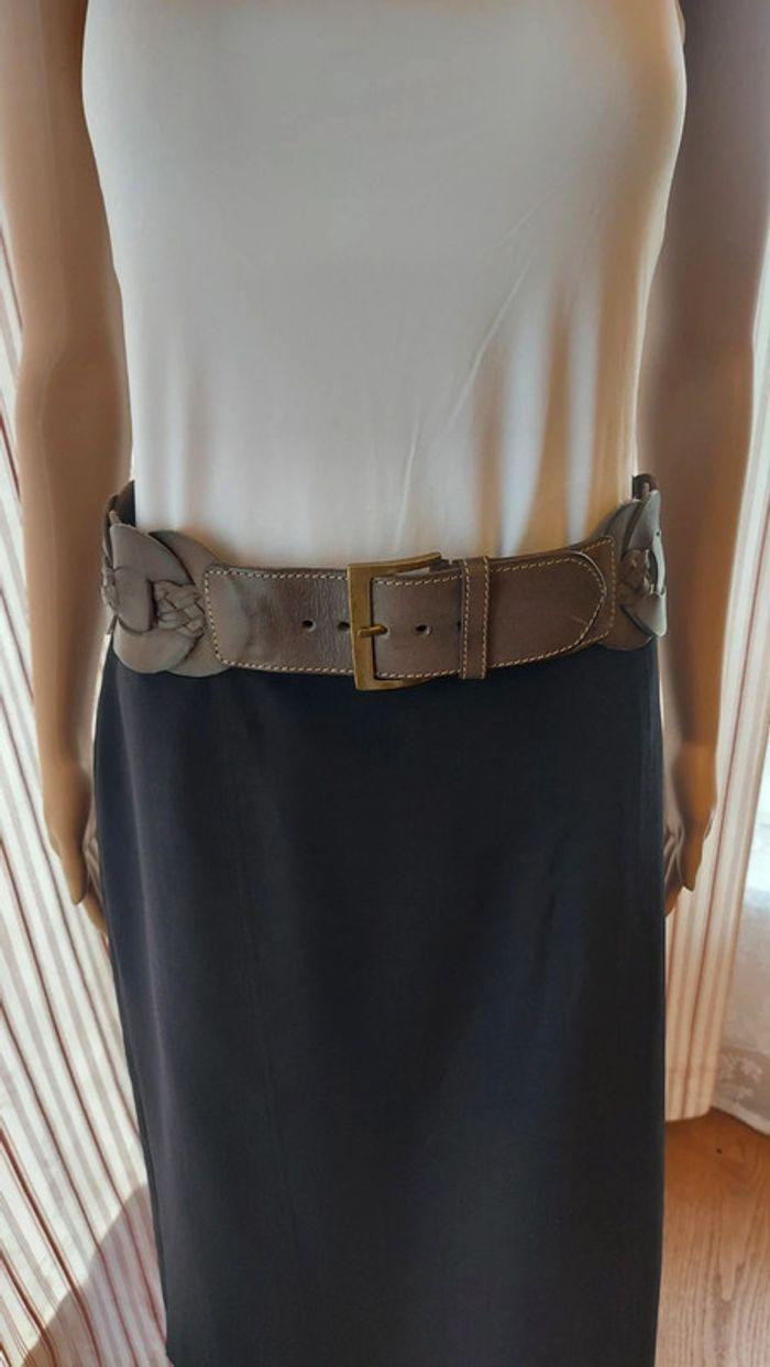 Ceinture Talking French en cuir marron 80cm - photo numéro 1