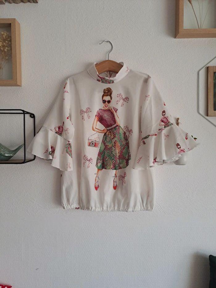 Blouse fille fluide mode fashion 10/11 ans - photo numéro 1