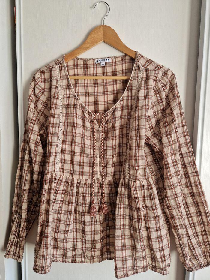 Blouse  marron beige